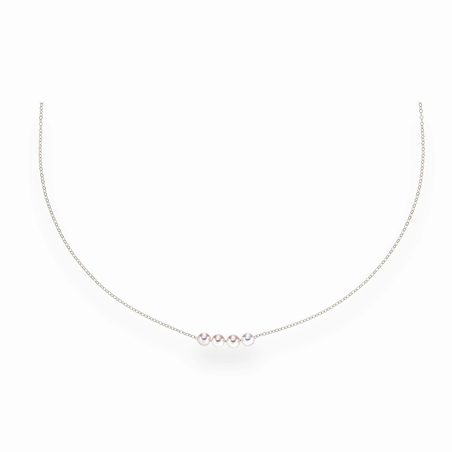 Radiant Shine 14K White Gold Uniform Add a Cultured Pearl Necklace