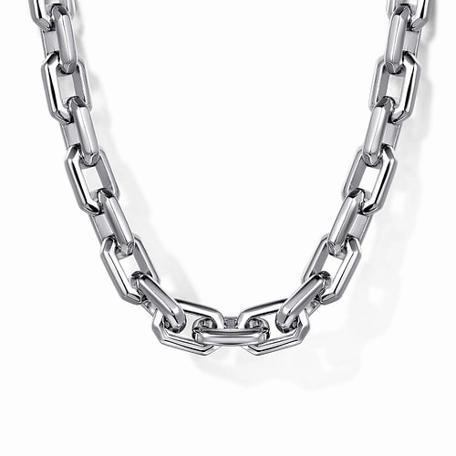 22" 925 Sterling Silver Faceted Chain Necklace Gleaming Edge