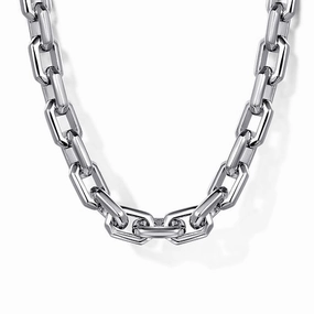 22" 925 Sterling Silver Faceted Chain Necklace Gleaming Edge