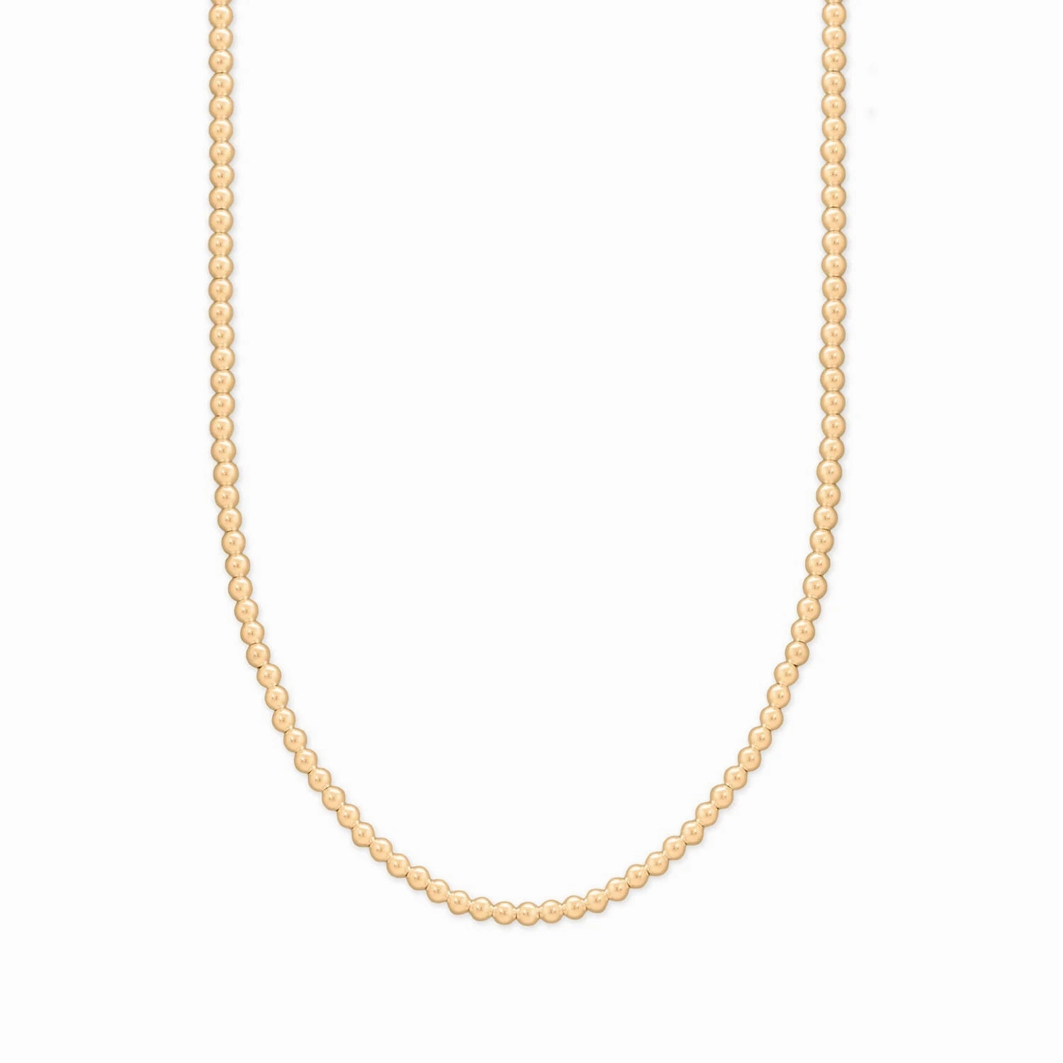 Bead Necklace 14k Gold Filled 3mm Adjustable Length Solo Travel Adornment