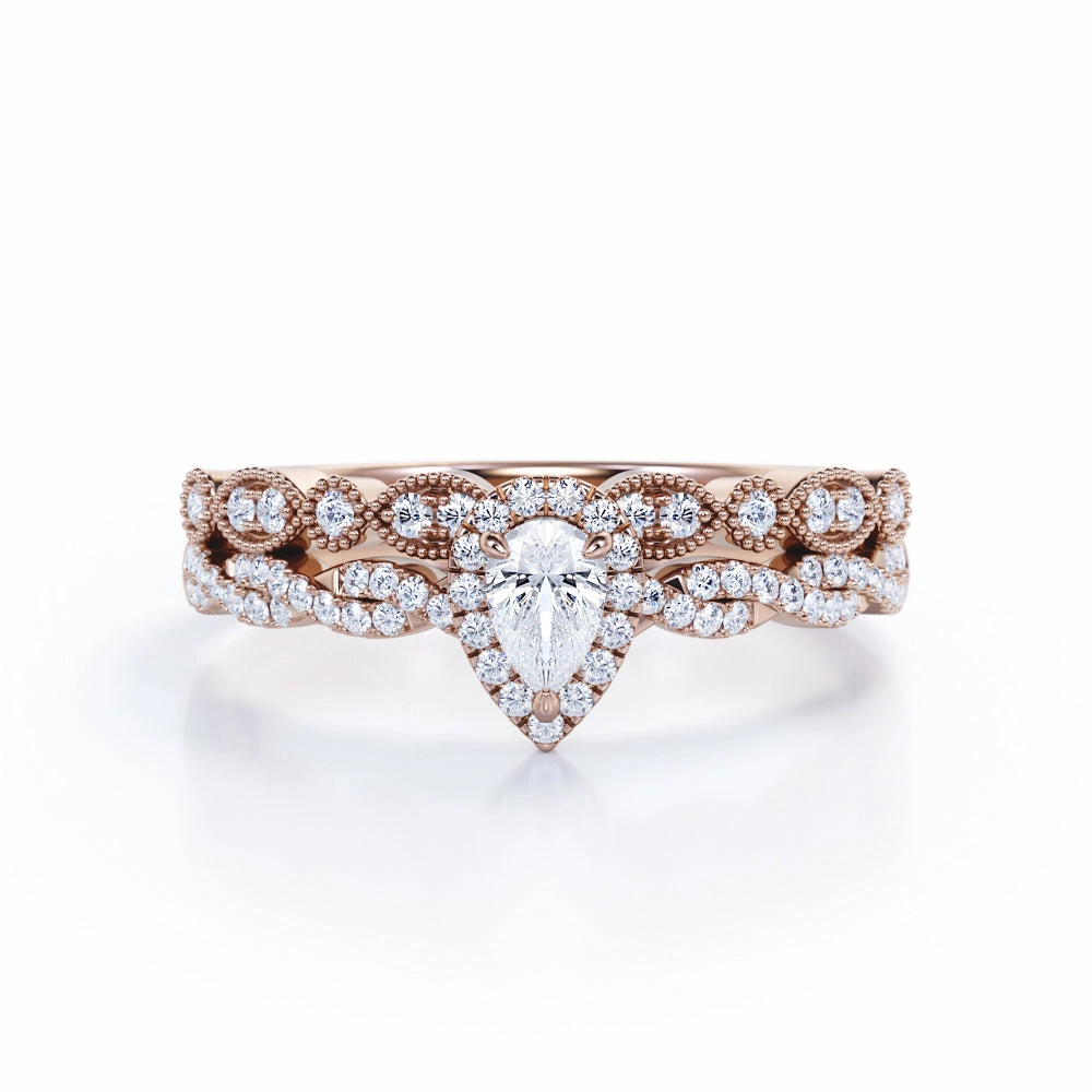 Evening Appeal 1 Ct Pear Cut Diamond Infinity Bridal Set