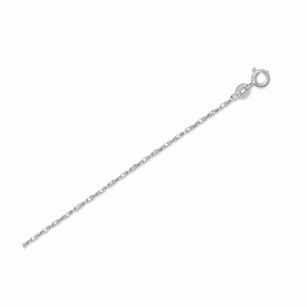 Twisted Serpentine Sterling Silver 1mm Chain Necklace Modern Present Magnificent Present