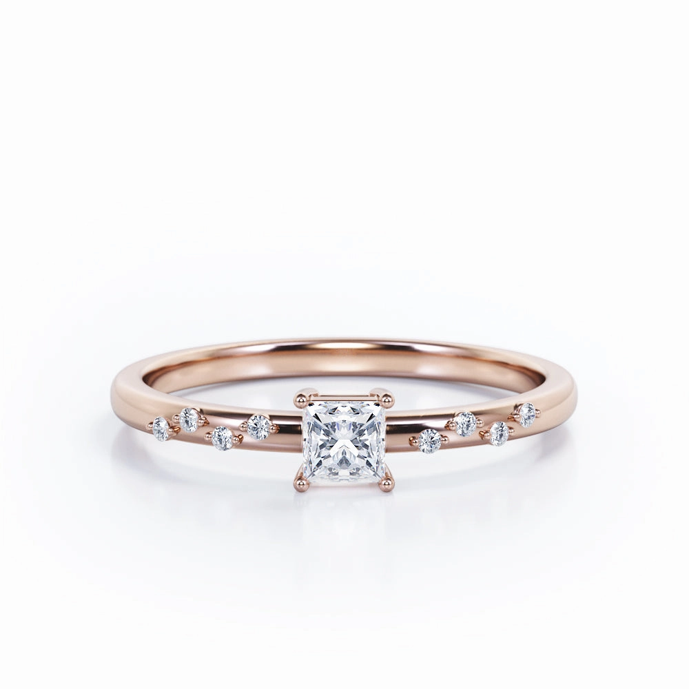 everyday elegance Elegant Craft Dainty 0.50 Ct Princess Cut Diamond Engagement Ring