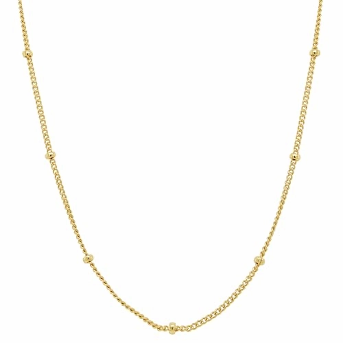 Gold-plated Silver Satellite Station Chain Choker Necklace Adjustable Office Ready