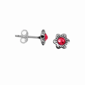 Sturdy Aesthetic Decorative Choice Daisy Flower Post Stud Earrings Honeysuckle Pink Sterling Silver