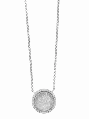 Dancing Cubic Zirconia Pendant Necklace Rhodium on Sterling Silver - Nontarnish Chic Detail Multicultural Piece