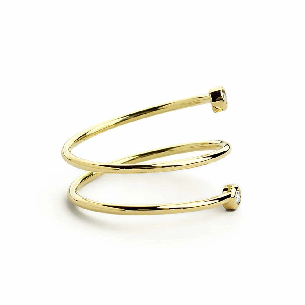 0.10 ct TDW Round Brilliant Real Spiral Stackable Ring Day Out Durable Design