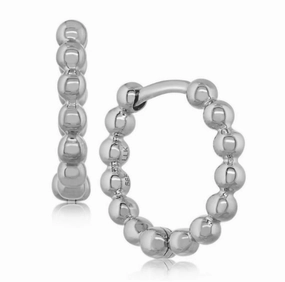 Radiant Style Dee Berkley Small Hoop Women's Earrings in 925 White Sterling Silver