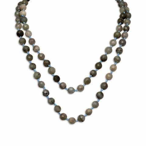 Lightweight Ornament Signifying Item Labradorite Necklace with Faceted Beads Endless Style No Clasp