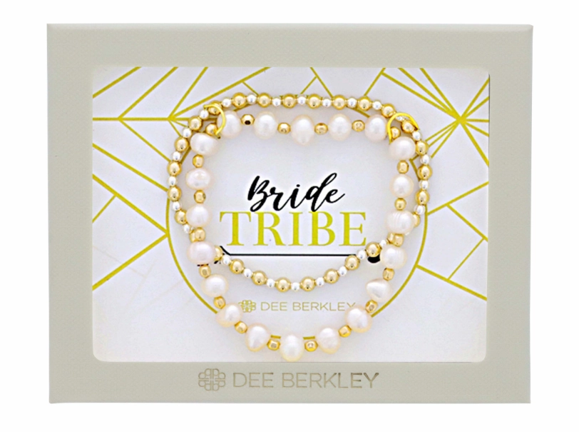 Dee Berkley 7 inch Bracelet in Yellow Gold Filled  "Bride Tribe" Unique Feature Formal Design