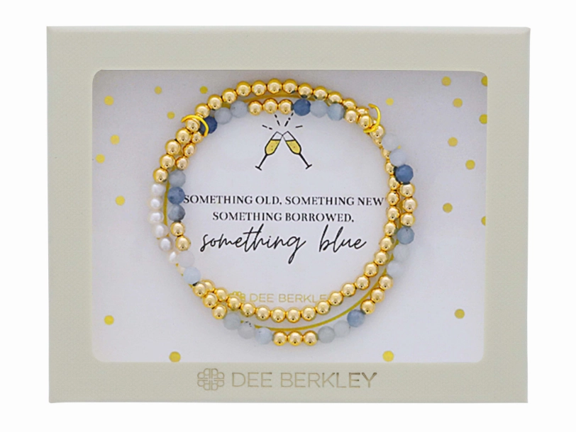 Sculpted Touch Distinctive Appeal Dee Berkley 7 inch Bracelet in Yellow Gold Filled "Something Blue"Bracelet