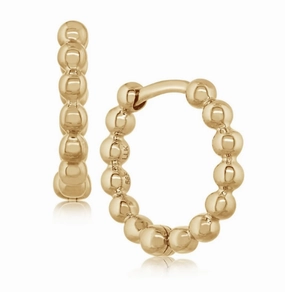 Flat Frame Dee Berkley Small Hoop Women's Earrings in 925 Yellow Gold Plated