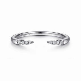 14K White Gold Open Diamond Tipped Stackable Ring Refined Choice Outdoor Style