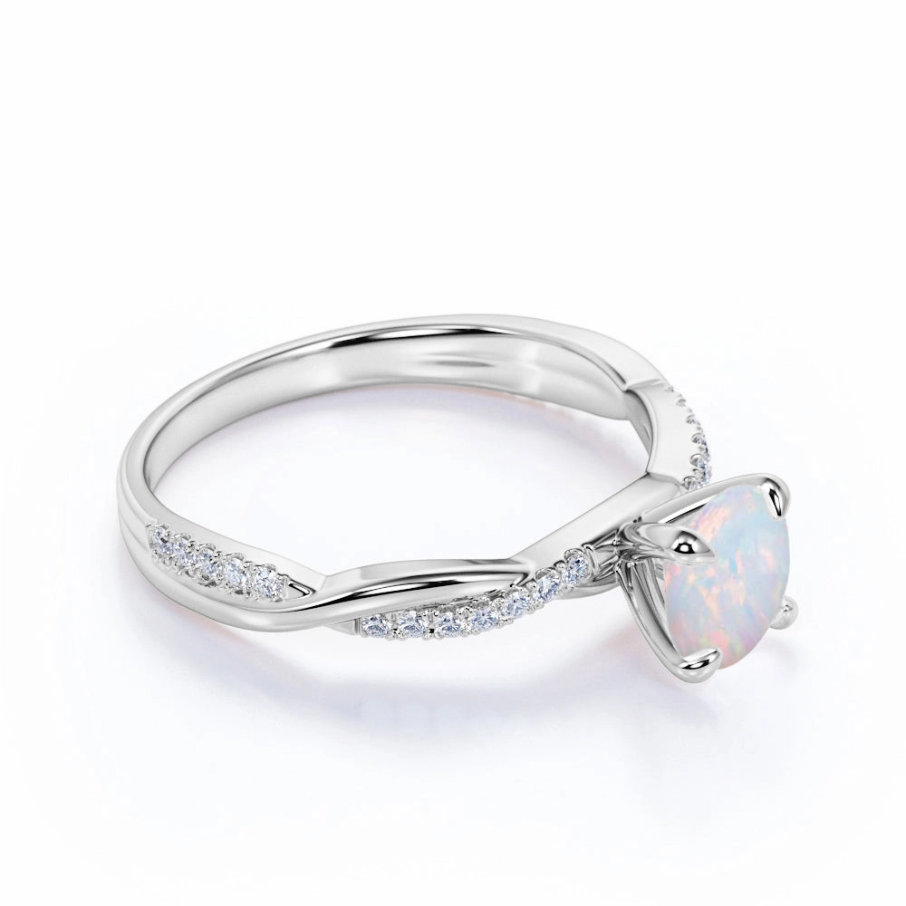 Infinity 1.50 Ct Round Cut Lab Created Opal Engagement Ring Affordable Jewelry
