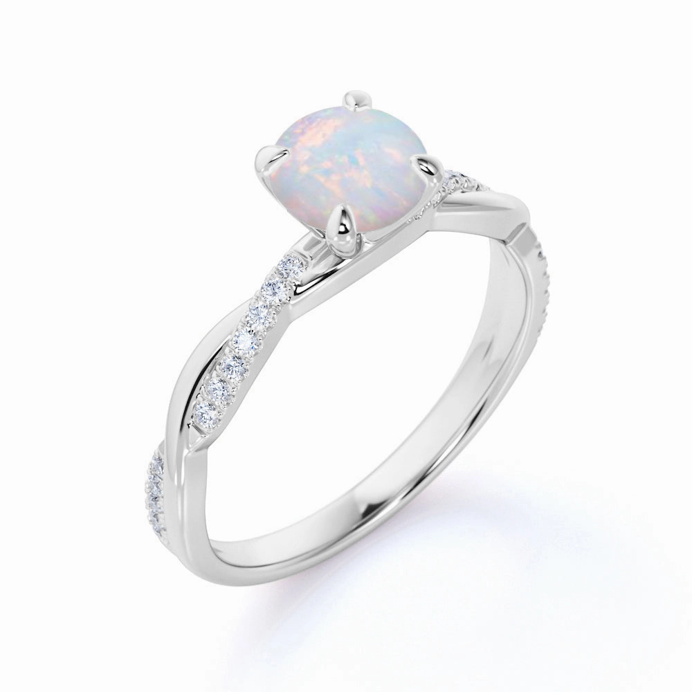 Infinity 1.50 Ct Round Cut Lab Created Opal Engagement Ring Luxury Sign