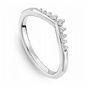 Noam Carver Contour Diamond Wedding Ring in 14K White Gold (0.13ctw) Gloss Mode High-Quality Piece