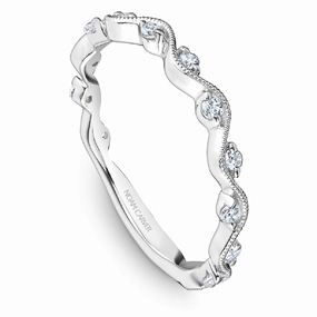 Radiant Pieces Finish Noam Carver Half Anniversary Diamond Wedding Ring in 14K White Gold (0.20ctw)