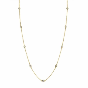 Timeless Accessories 14K Yellow Gold Diamonds by the Yard Necklace - 0.25ct
