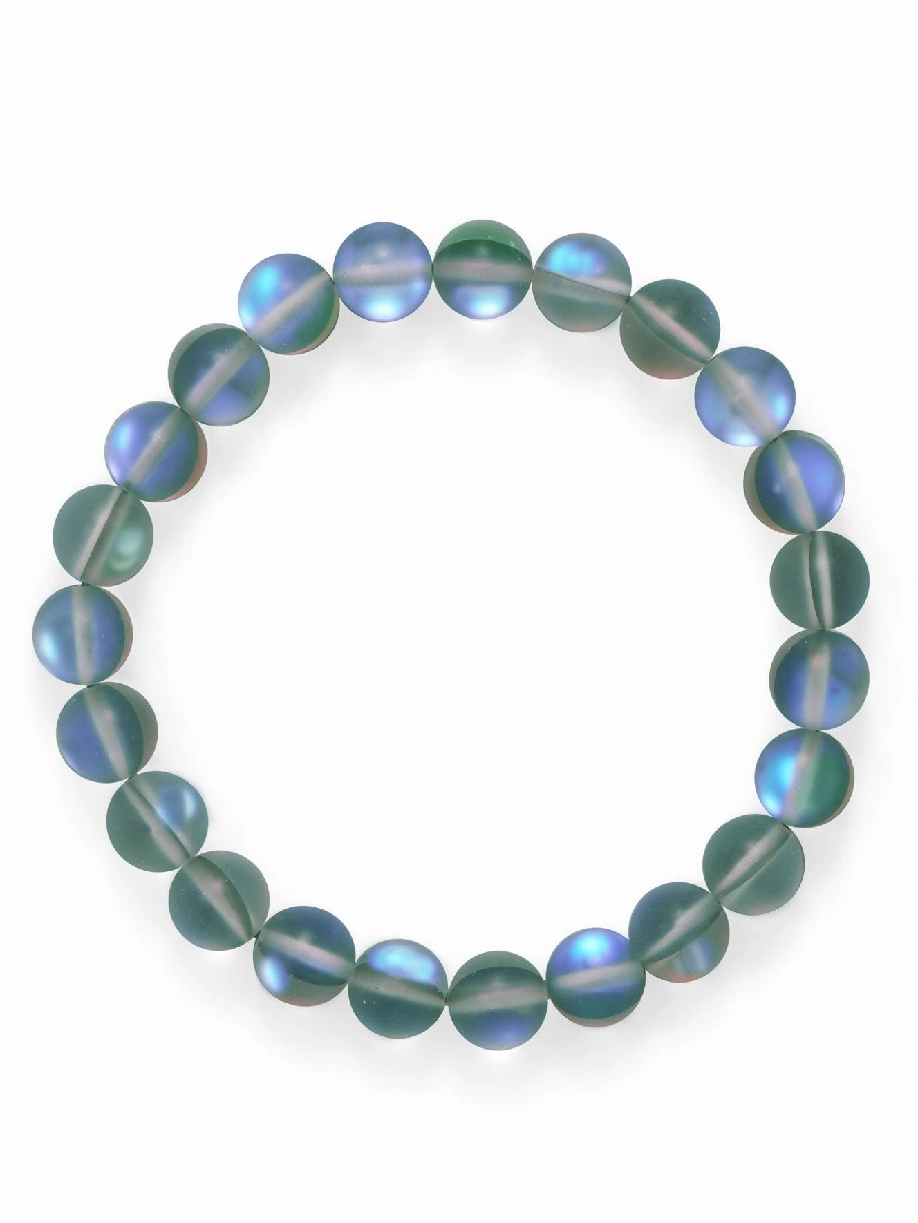 Grey Iridescent Colorful 8.5mm Round Bead Stretch Bracelet Competitive Rate Meaningful Impact
