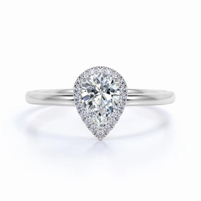 Design 0.50 Ct Pear Cut Diamond Engagement Ring Statement Piece