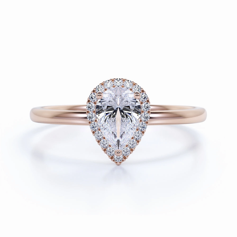 Seasonal Spark Cool Finish Design 0.50 Ct Pear Cut Diamond Engagement Ring