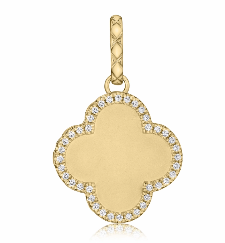 A. JAFFE 14K Yellow Gold Drop Round Shape Diamond Pendant (.16ctw) Formal Fit