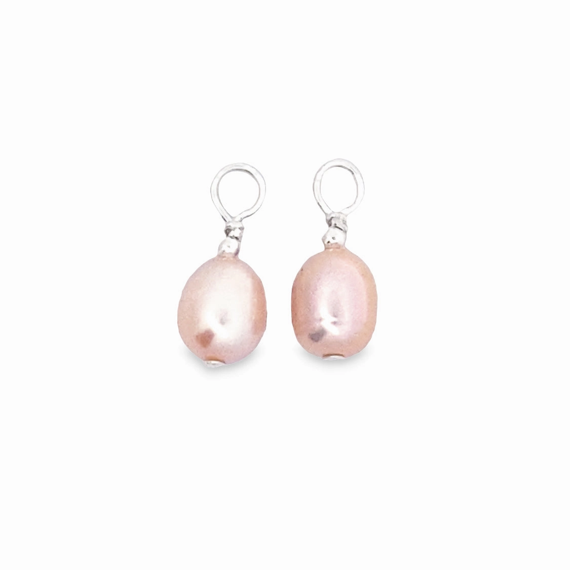 Sterling Silver Pink Freshwater Pearl Earring Charms Effortless Touch Unique Shape