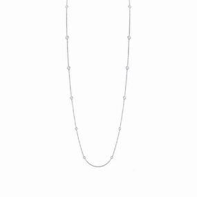 Diamonds By The Yard 36-Inch Station Necklace in White Gold Exquisite Stones Artful Detail