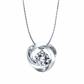 Stylish Addition Vacation Mood Bremer Jewelry Time and Eternity 1/4ct Sterling Silver Round Shape Diamond Solitaire Pendant with a Sterling Silver Box Necklace (0.23ctw)