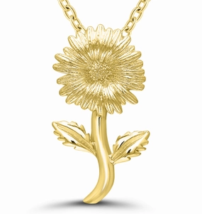 Elegant Touch Bremer Jewelry 925 Yellow Sterling Silver/Gold Plated April Birth Flower "Daisy" Necklace