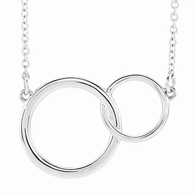 Unique Vibe Bremer Jewelry 14K White Gold You  Me Necklace