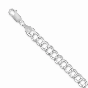Double Link Bracelet 7mm Diamond-cut Sterling Silver - Made in the USA Delicate Finish Happy Composites