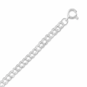 Double Link Chain Bracelet 5mm Wide Sterling Silver - Made in the USA All-Nation Charm