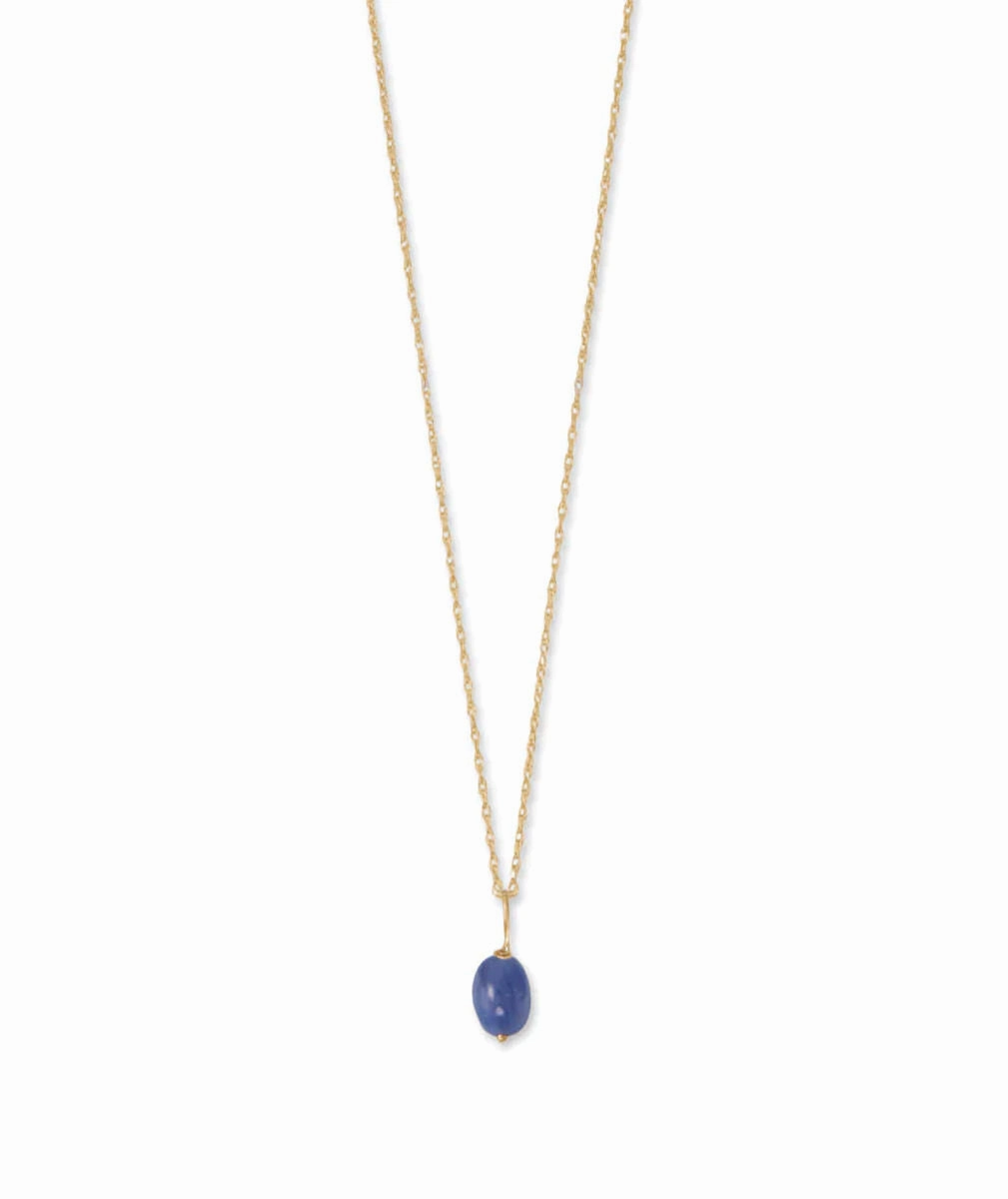 14k Yellow Gold Birthstone Necklace with Sapphire - September Exquisite Style Gorgeous style