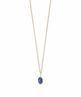 14k Yellow Gold Birthstone Necklace with Sapphire - September Exquisite Style Gorgeous style