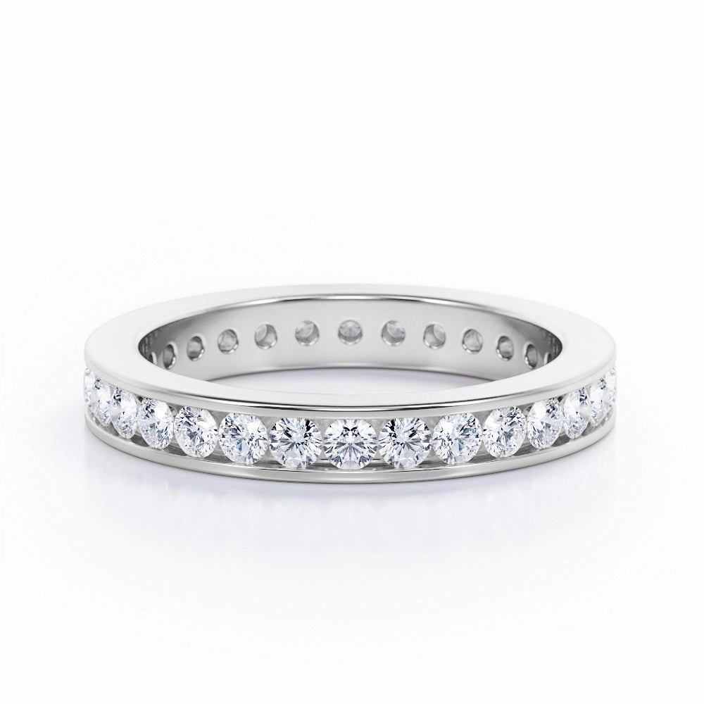 Elegant Token Timeless Embellishment Eternity 0.25 TCW Round Cut Channel Set Stackable Ring