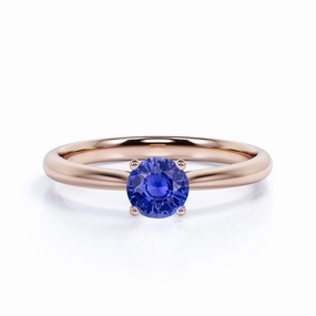 Quality Expression 1 Ct Round Cut Lab Sapphire Solitaire Engagement Ring