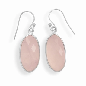 Grand Embellishment Dyed Rose Quartz Faceted Pink Dangle Earrings Sterling Silver