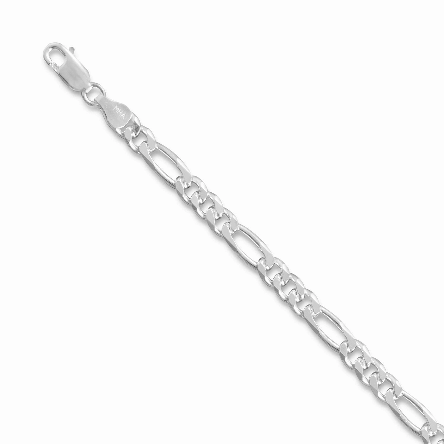 Figaro Chain Necklace 4.3mm Width 16 to 30-inch Lengths Sterling Silver Chic piece