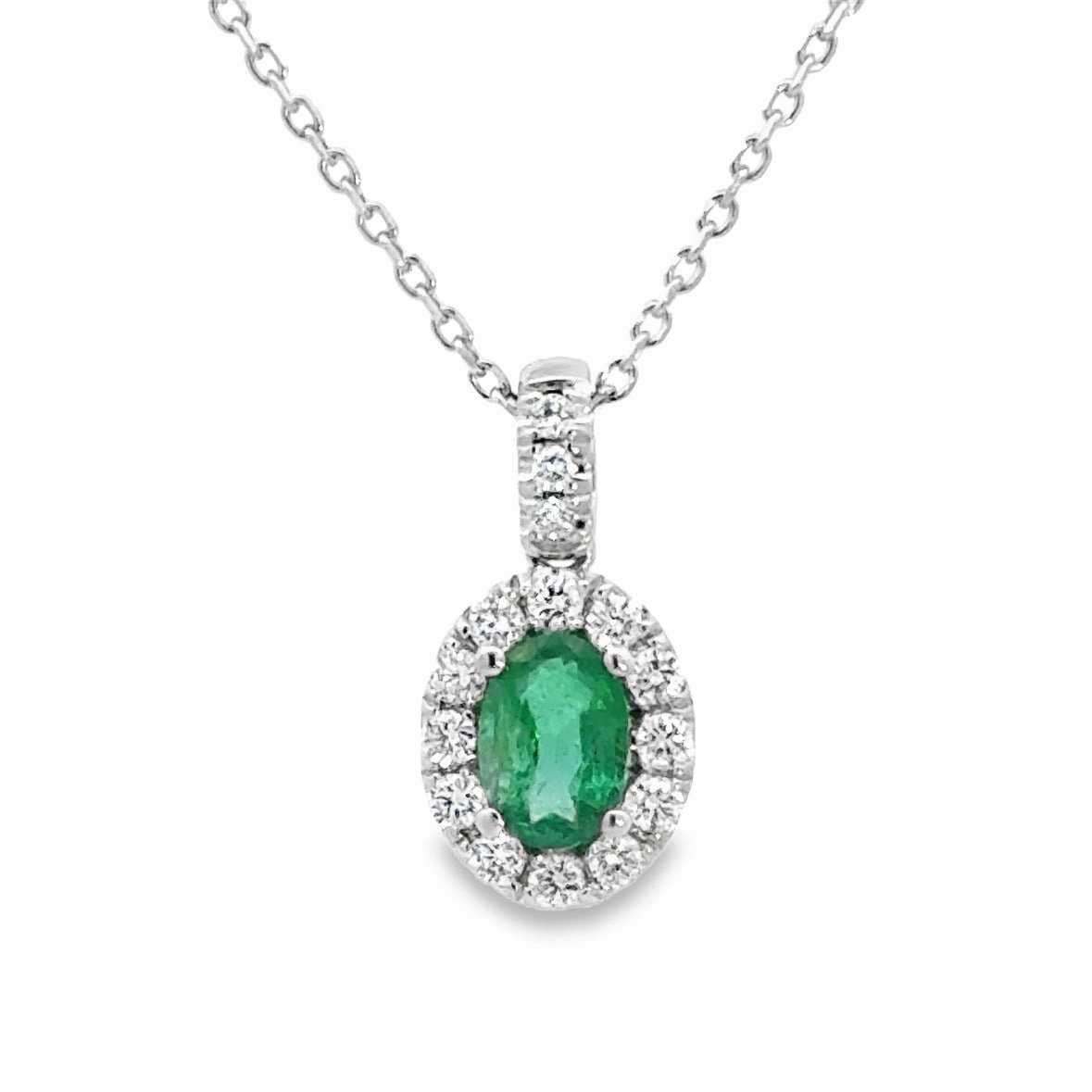 Dazzling Detail Glamorous Pieces Diamond Halo and Sapphire Oval Shaped Pendant Necklace