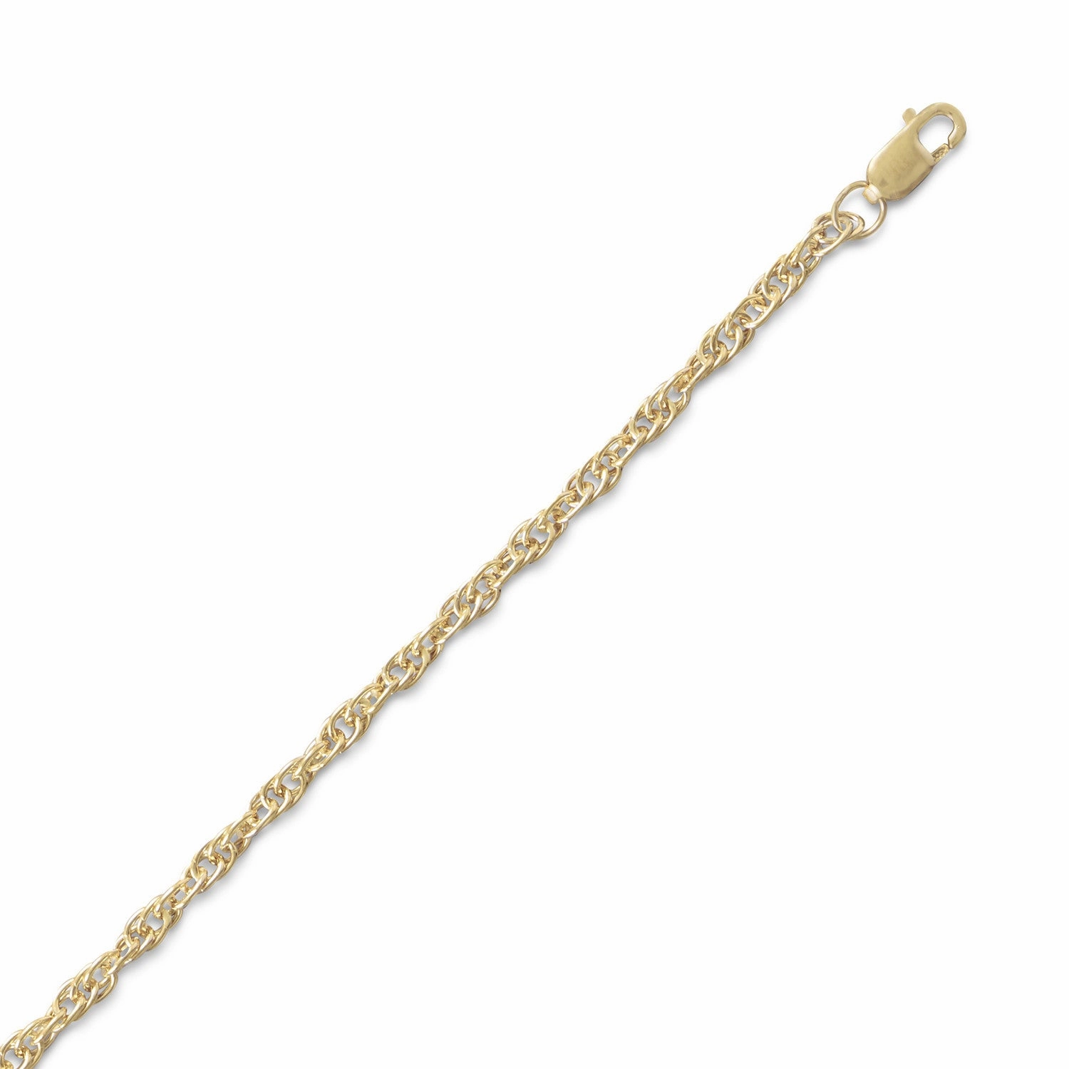 Young Girl Rope Chain Necklace 2.5mm Wide 14k Yellow Gold-filled - Made in the USA