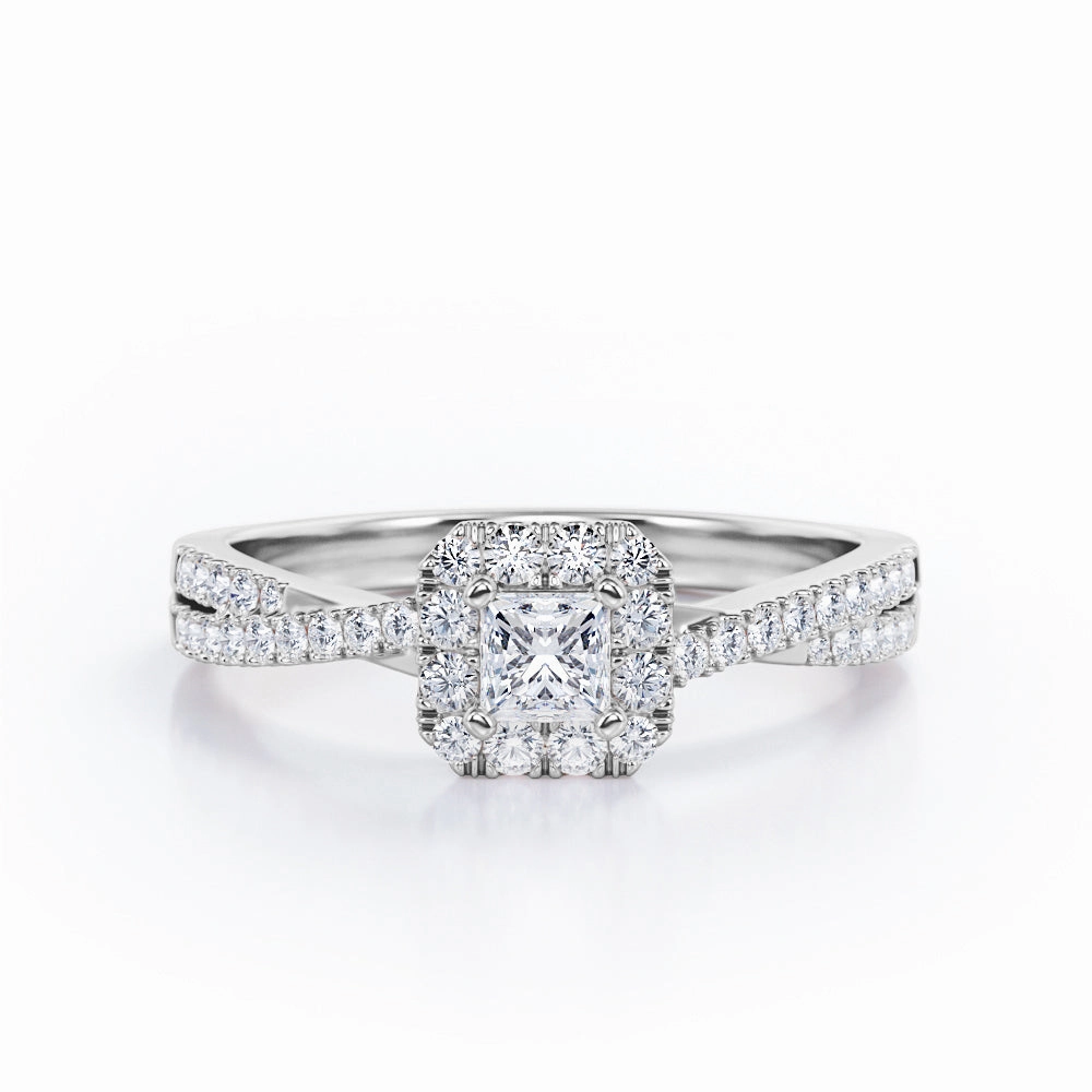 Infinity 1 Ct Princess Cut Diamond Engagement Ring School Gift Lightweight Expression