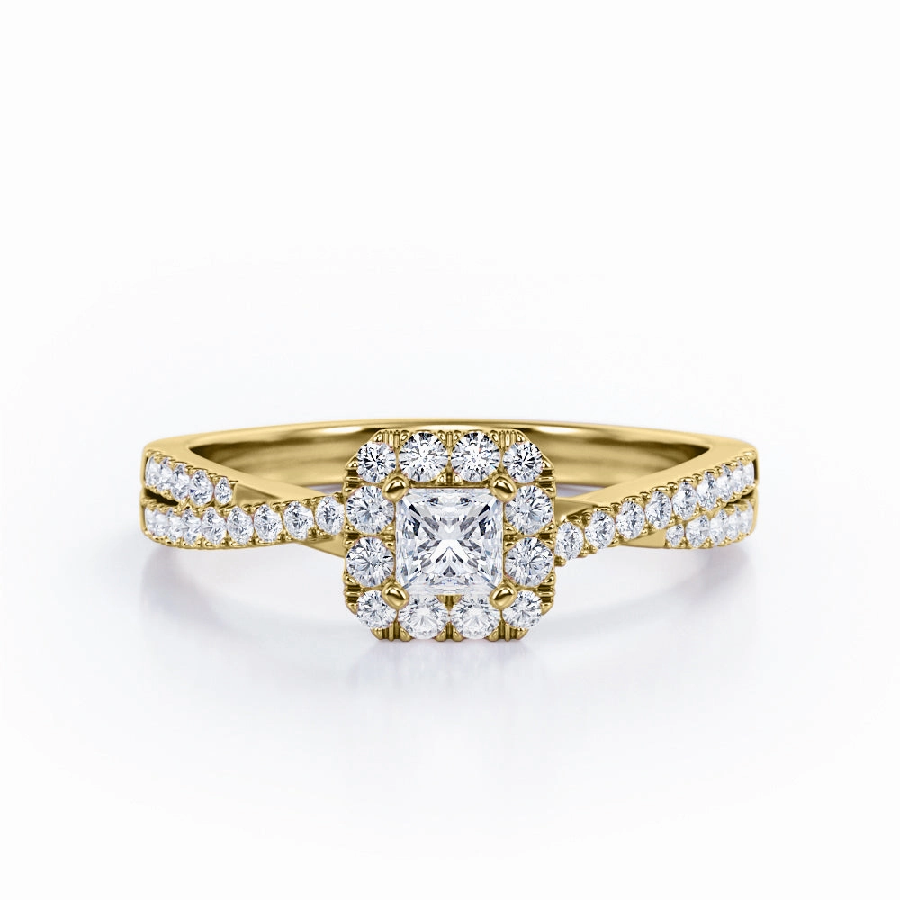 Infinity 1 Ct Princess Cut Diamond Engagement Ring Excellent Adornment