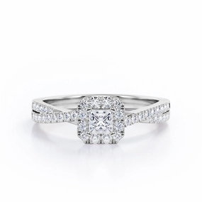 Infinity 1 Ct Princess Cut Diamond Engagement Ring School Gift Lightweight Expression