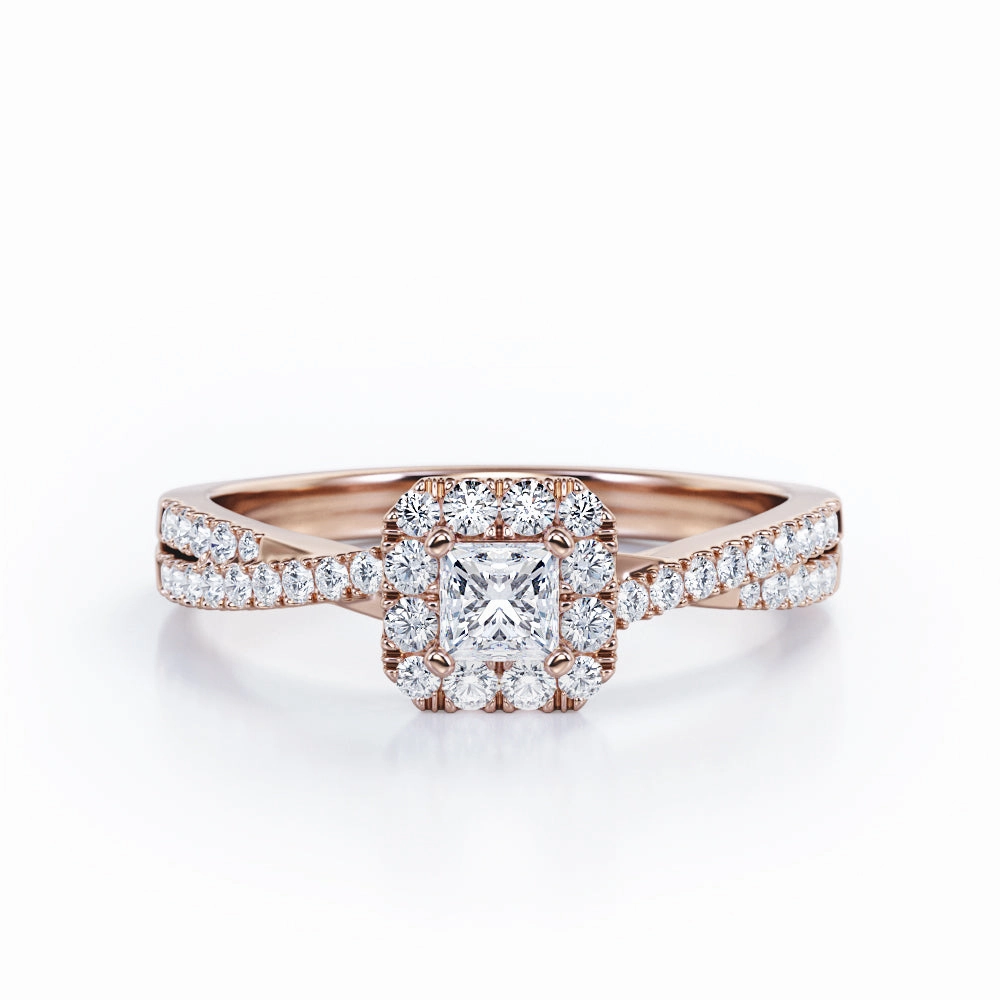 Luxury Statement Day Out Infinity 1 Ct Princess Cut Diamond Engagement Ring