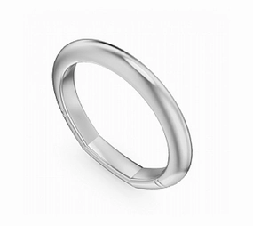 Statement Glow Shiny Glam Noam Carver Classic Wedding Ring in 14K White Gold