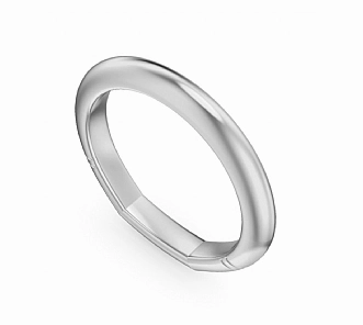 Statement Glow Shiny Glam Noam Carver Classic Wedding Ring in 14K White Gold