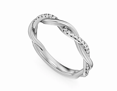 Signature Edge Noam Carver Half Anniversary Diamond Wedding Ring in 14K White Gold (0.19ctw)
