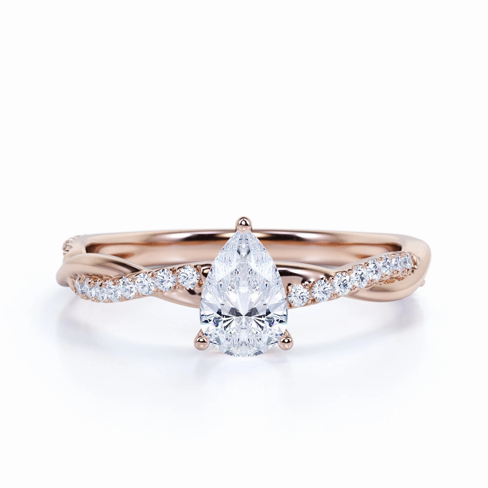 Elegant Appeal Vintage Mark Infinity 0.5 Ct Pear Cut Diamond Engagement Ring