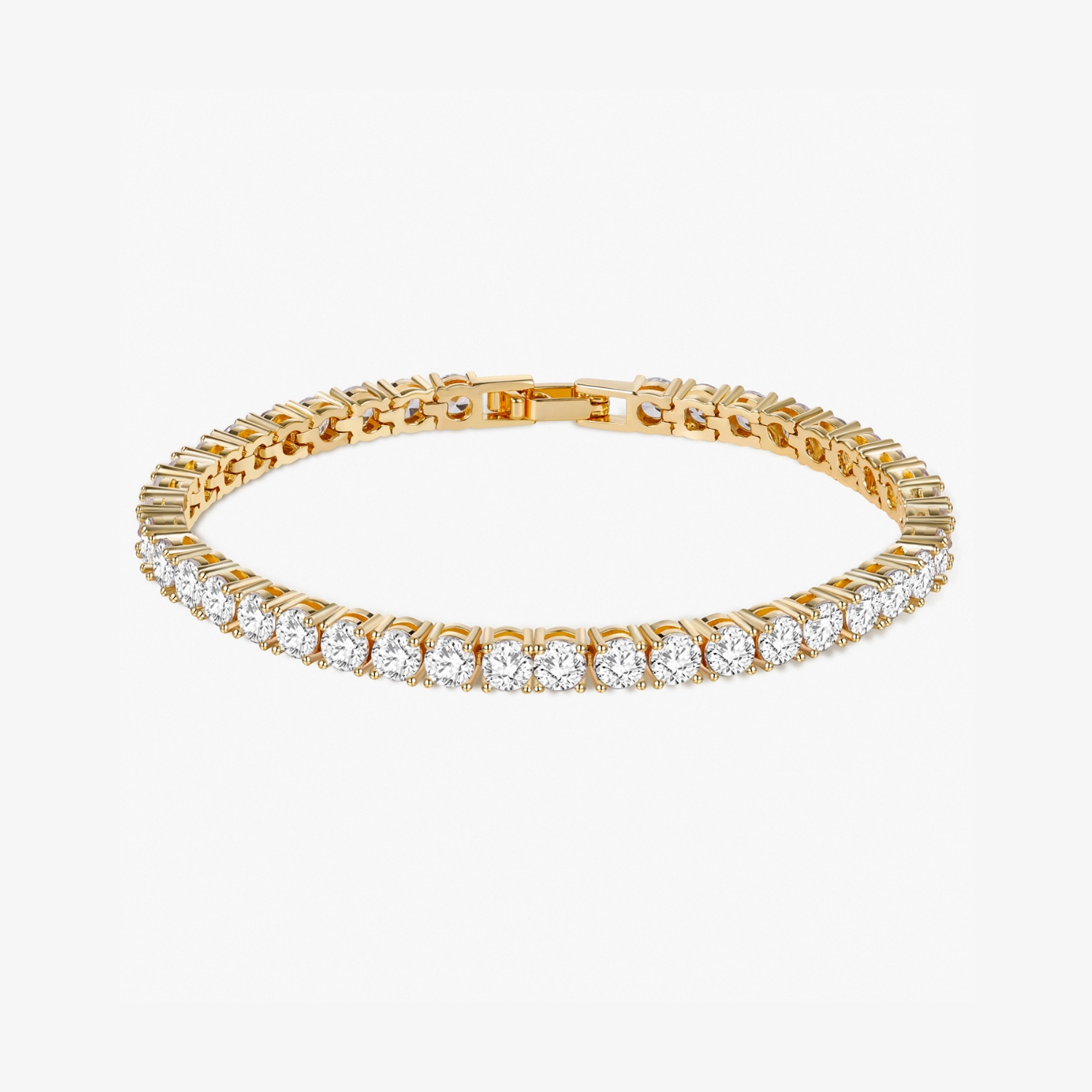 Professional Cleaning All ages 18K Gold Plated Cubic Zirconia Classic Tennis Bracelet